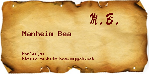 Manheim Bea névjegykártya